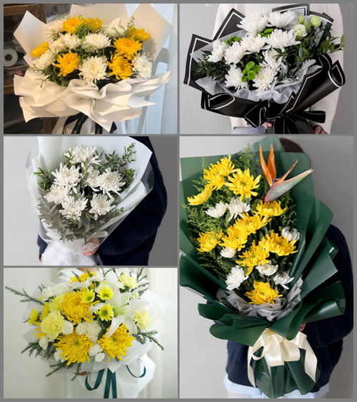 山东威海环翠区汪疃镇白事花束代送